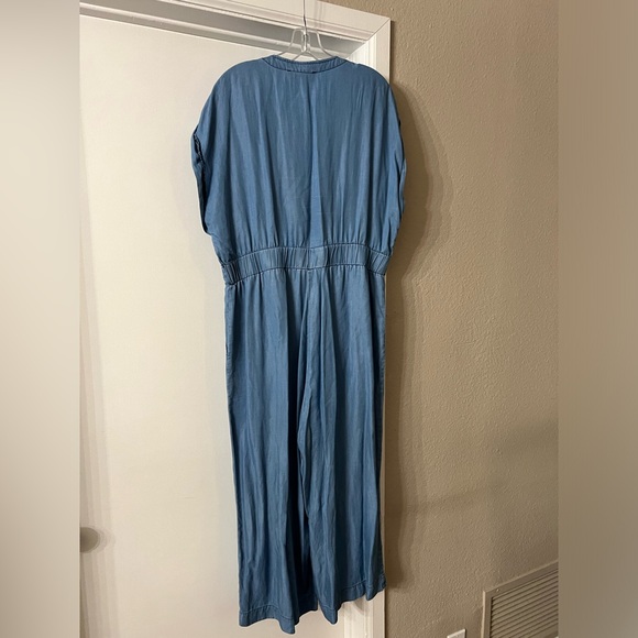 DKNY size large, chambray blue jumpsuit adjustable waist. Good condition. - Picture 2 of 6